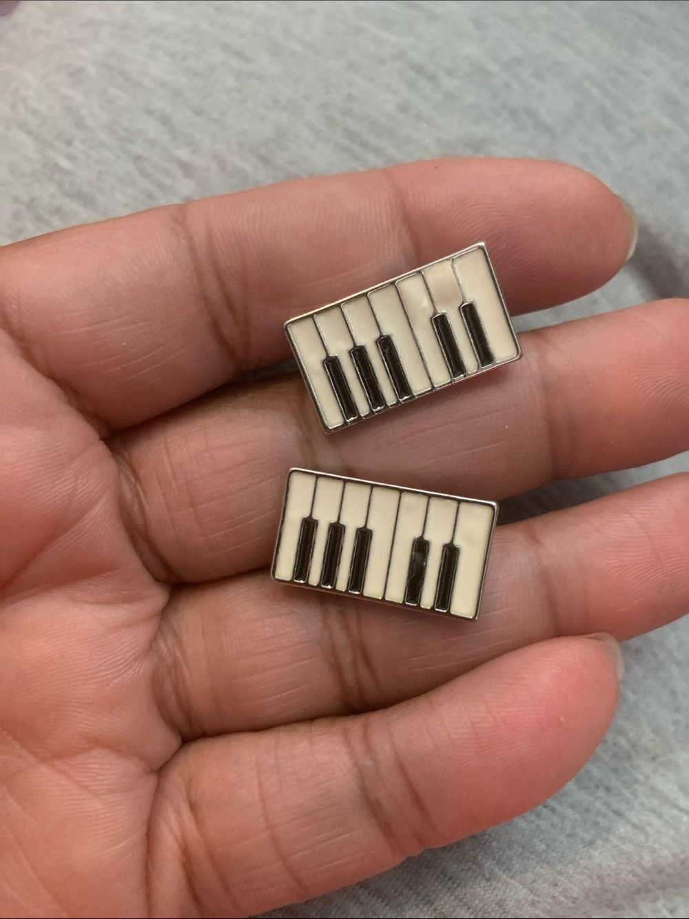 Vintage Piano Key Enamel Cufflinks - White and Black